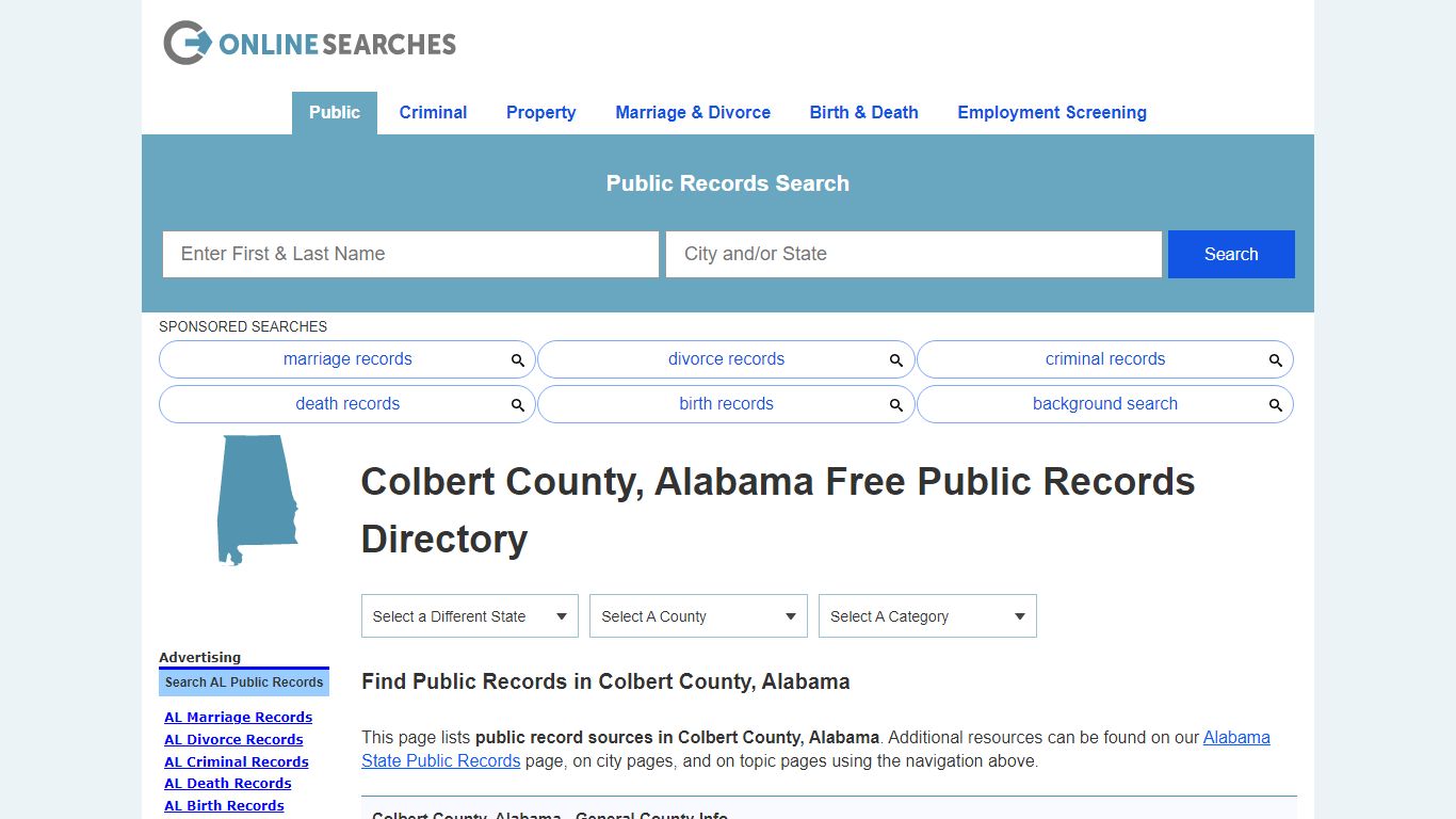 Colbert County, Alabama Public Records Directory