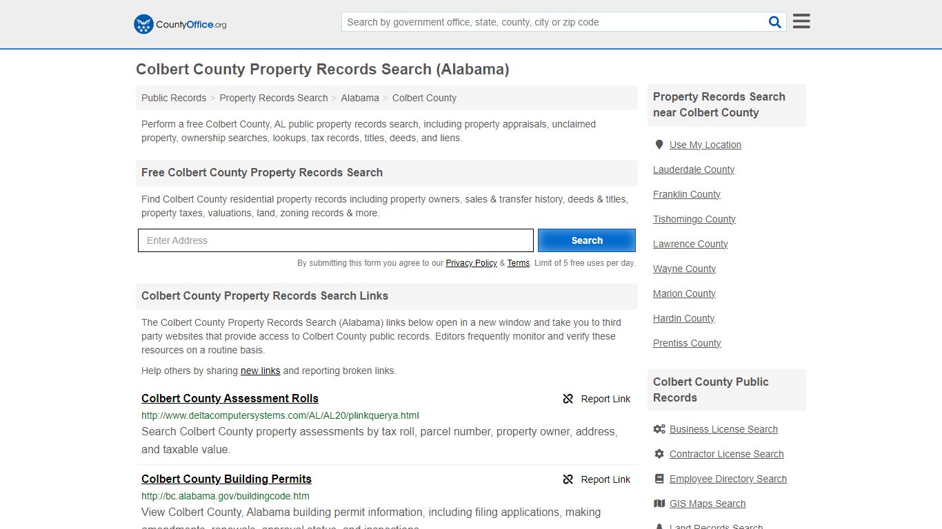 Colbert County Property Records Search (Alabama) - County Office